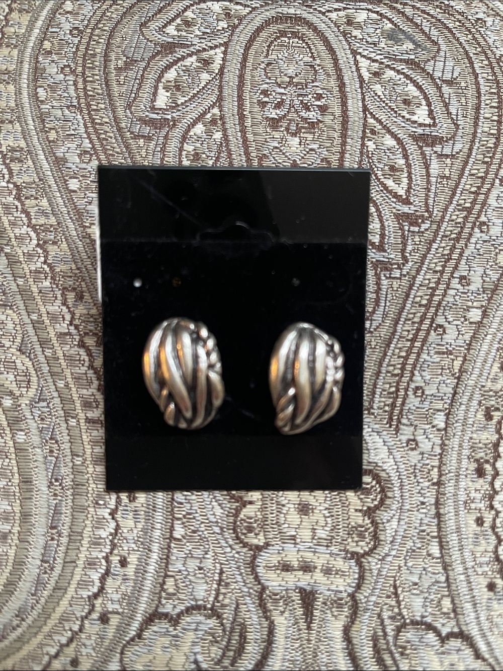Silver Plated Sculpted Knot Earrings